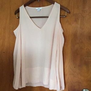 Cold shoulder sheer top bar III size medium pink/peach never worn
